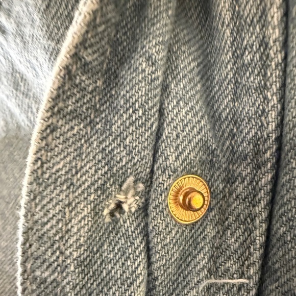 Zara Light Blue Denim Mini Dress with Gold Buttons - Picture 5 of 10